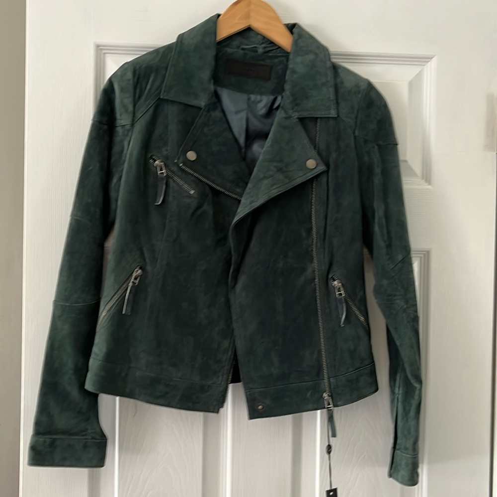 NWT Green Suede Moto Jacket Free